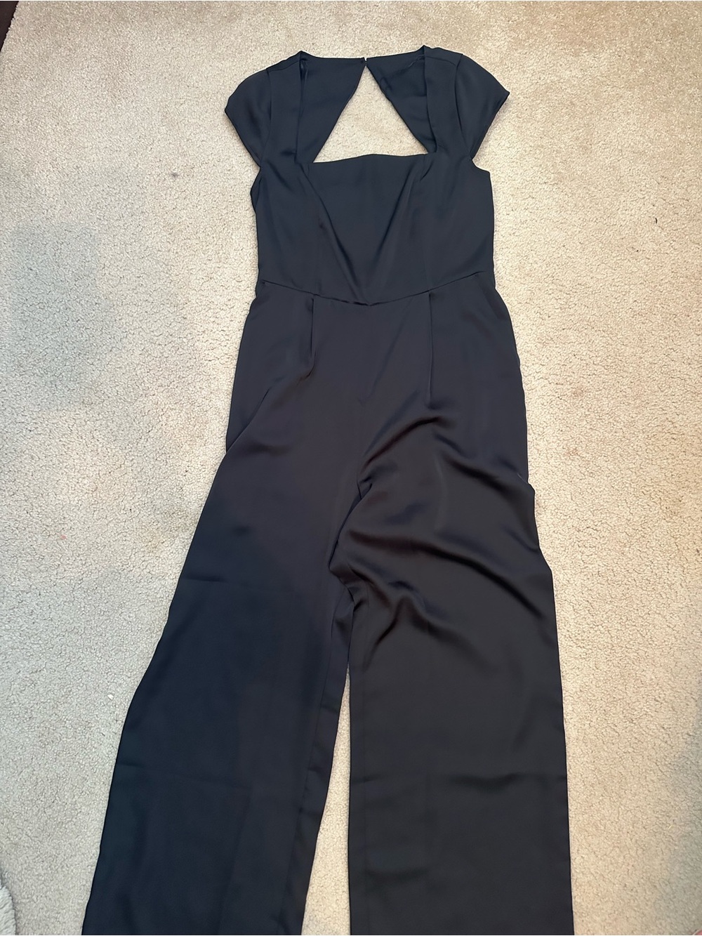 Old Navy Black Cutout Wide-Leg Jumpsuit with Cap Sleeves